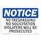 Signmission OSHA Notice Sign, 7" Height, 10" Width, No Trespassing No Solicitation Violators Sign, Landscape OS-NS-D-710-L-14939 - alternate 1
